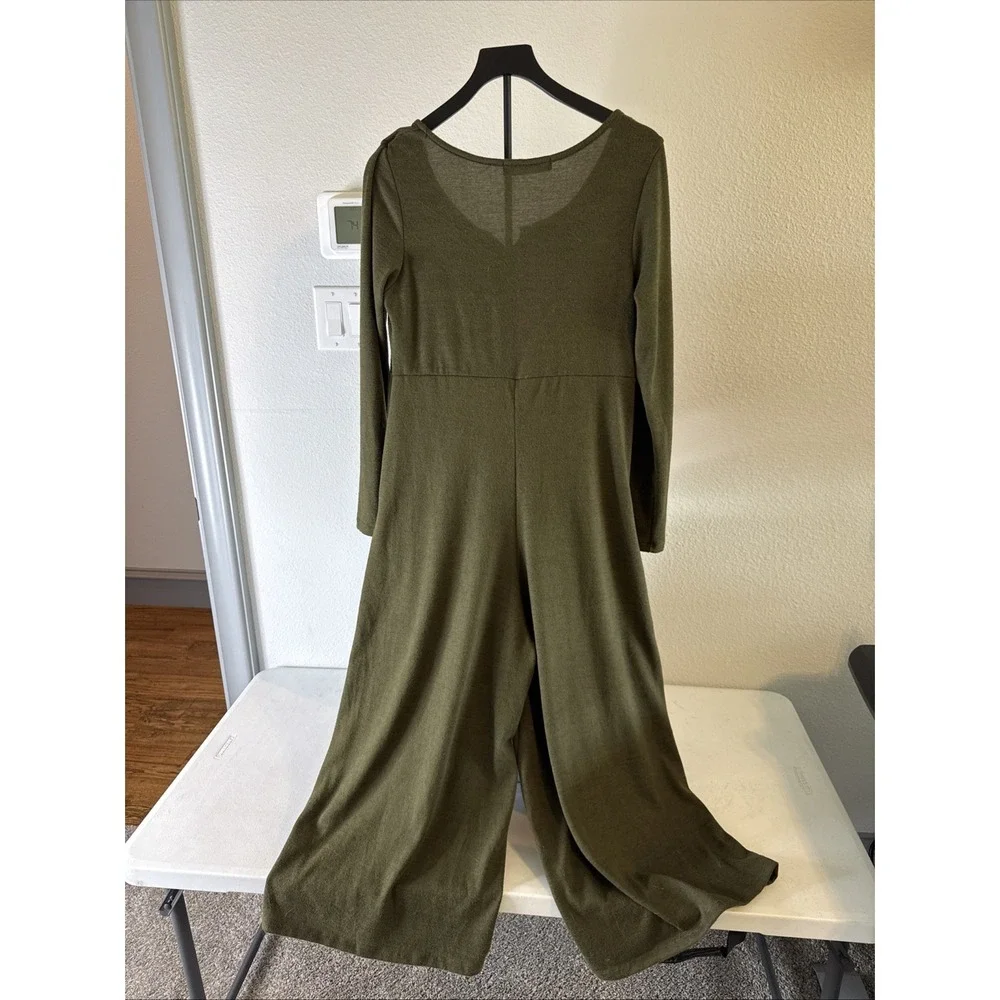 Three Bird Nest Women's Comfy Wide Leg Jumpsuit Green Size Medium - Picture 2 of 7